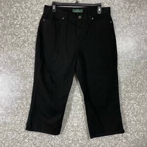 Lauren Ralph Lauren Black Lightweight Denim Carpi Jeans - Size 10 - Straight Leg